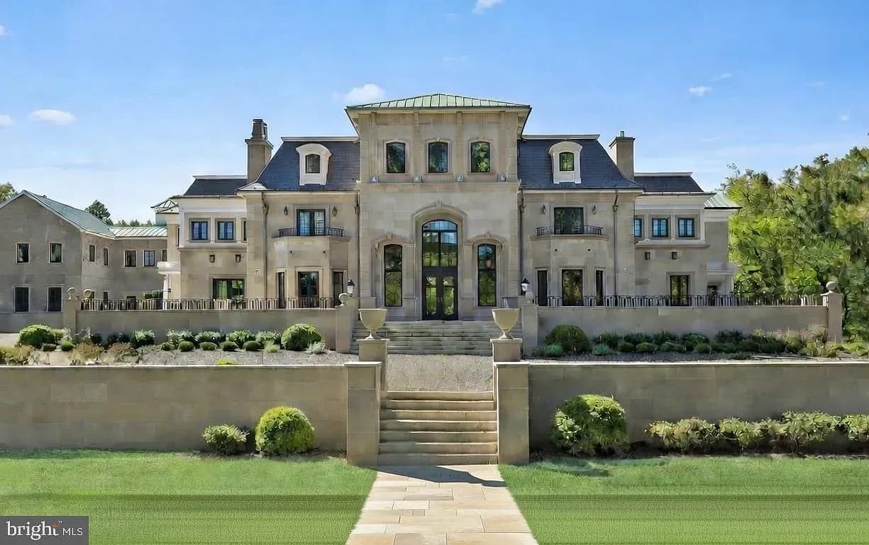 French Château Straddling Two New Jersey Towns Near Philadelphia