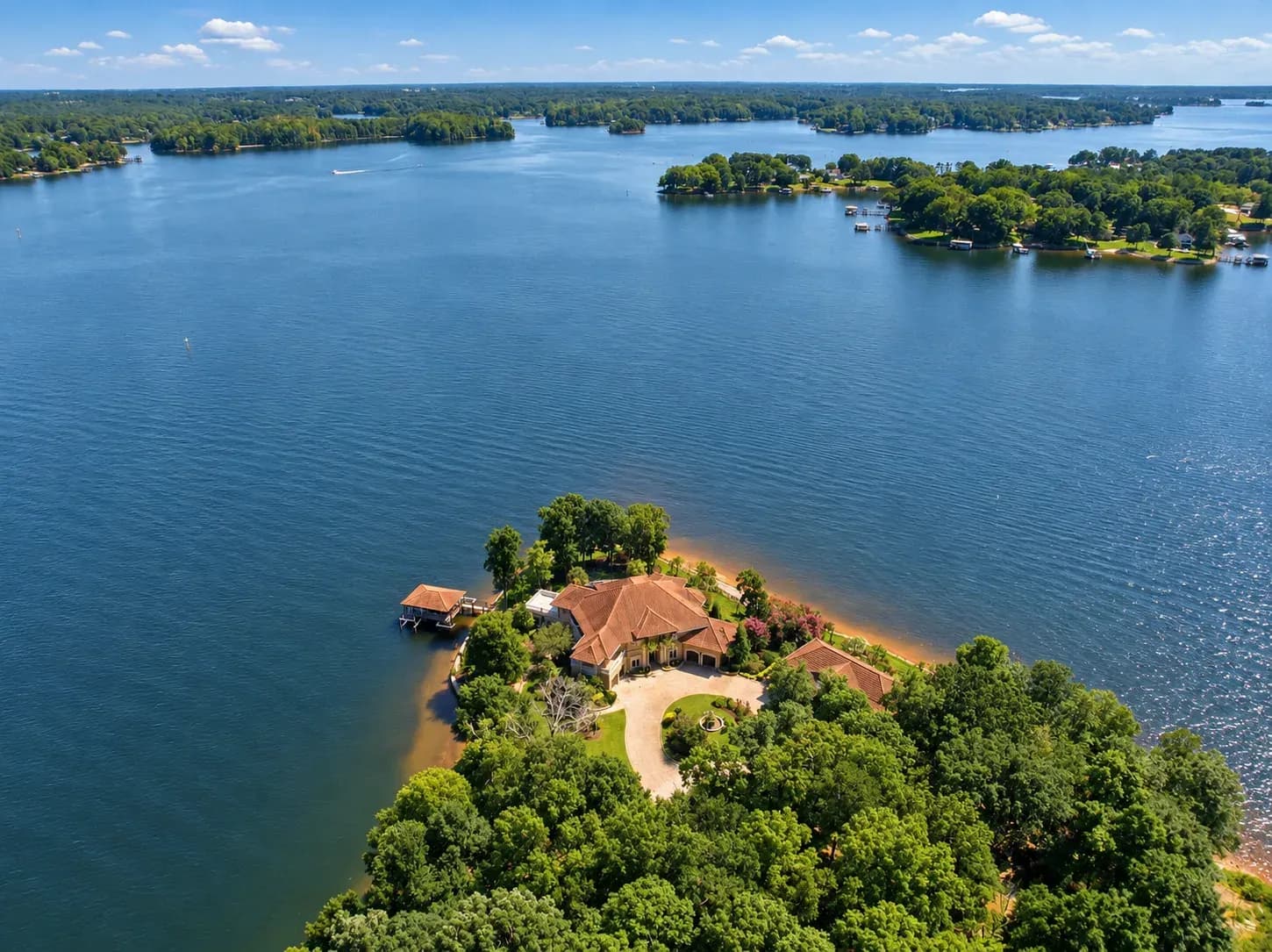 Lake Norman Waterfront Estate With Two Homes & 80 Palms